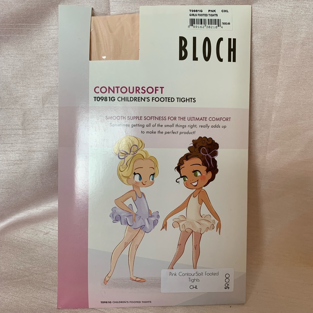 BLOCH Contoursoft Girl’s Footed Tights PINK